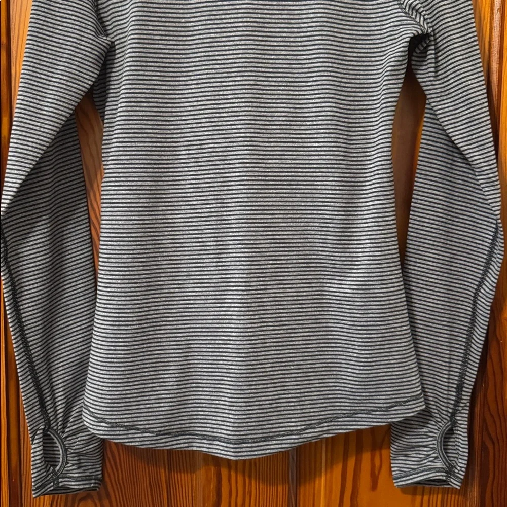 Lululemon Sunset Salutation Long Sleeve - Mini Pop Stripe Heathered Slate Black